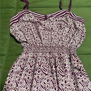 LOFT Women Like New Dress in Purple and White Pattern